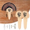 2 Pack Turkey Fan Mount Kit Wooden Wall Mounted Turkey