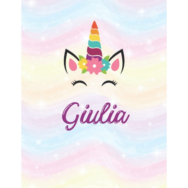 Giulia: A Cute Unicorn Sketchbook (8.5 x 11) inches 110