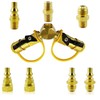 MCAMPAS 1/4" Propane Y Splitter Adapter Kit - 2-Way RV