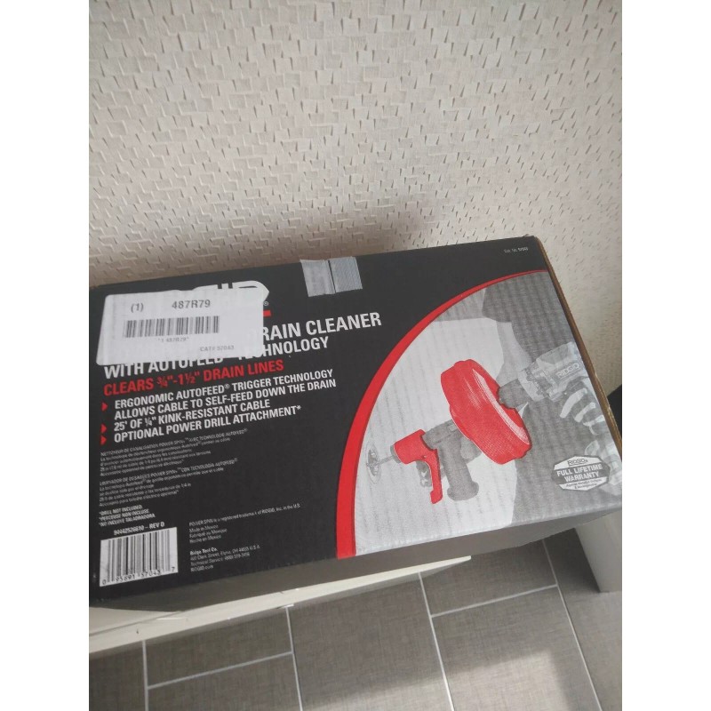 RIDGID Power Spin+ Drain Cleaner - Line Cap. Up to