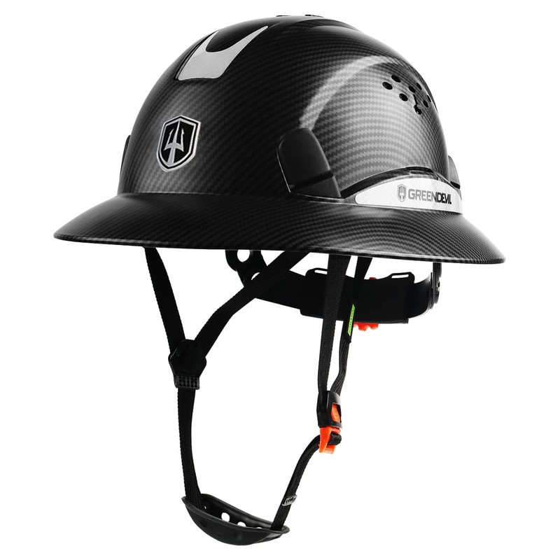 GREEN DEVIL Full Brim Hard Hat Vented Construction Helmet Cascos
