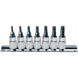 KS Tools 918.1558 CHROME+ TX Bit Socket Set, 7 Pieces, 1/4-Inch