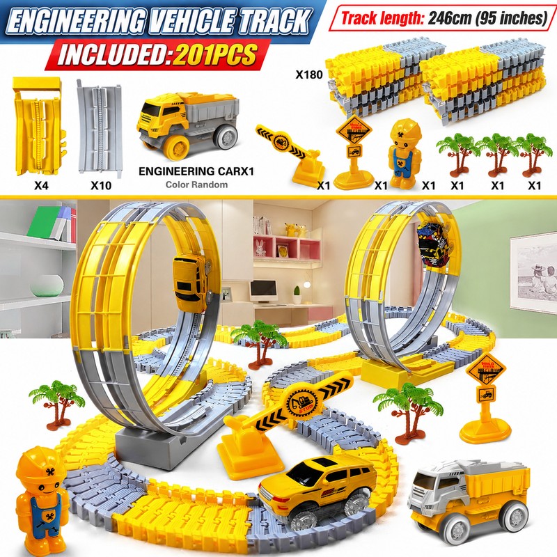 Flexible Electric Track Car Toy Set for Kids – Customizable