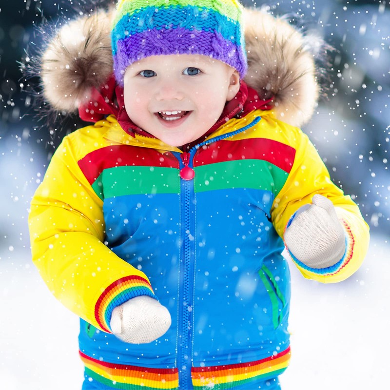 6 Pairs of Children's Winter Gloves, Warm Baby Knitted Gloves,