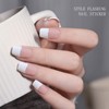 Nagelfolie Weiße French Tip Transparent, KALEFUL Gel Nail Nagelfolien Selbstklebend
