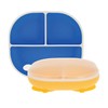 Nuby Silicone Rectangle Suction Plate with Lid – Spill-Free, Dishwasher-Safe,