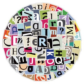 100Pcs Alphabet Letter Stickers, Waterproof Stickers for Scrapbook, Laptop, Computers, Skateboards, Water Bottles and Gift