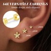 AstraGlam 3 Pairs 14K Gold Flat Back Earrings – Hypoallergenic