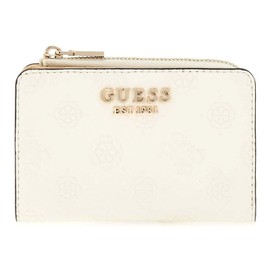 GUESS Phoebe SLG Zip Around Card Case Cream White