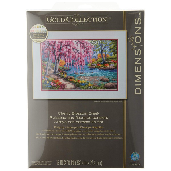 Dimensions Gold Cherry Blossom Creek Collection Cross Stitch Kit, 16