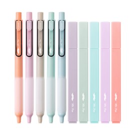 Mr. Pen- Aesthetic Highlighters and Gel Pens, 10 Pack, Morandi Color Highlighters, Assorted Color Gel Pens, Highlighter Pens, Cute Highlighters, Gel Pens