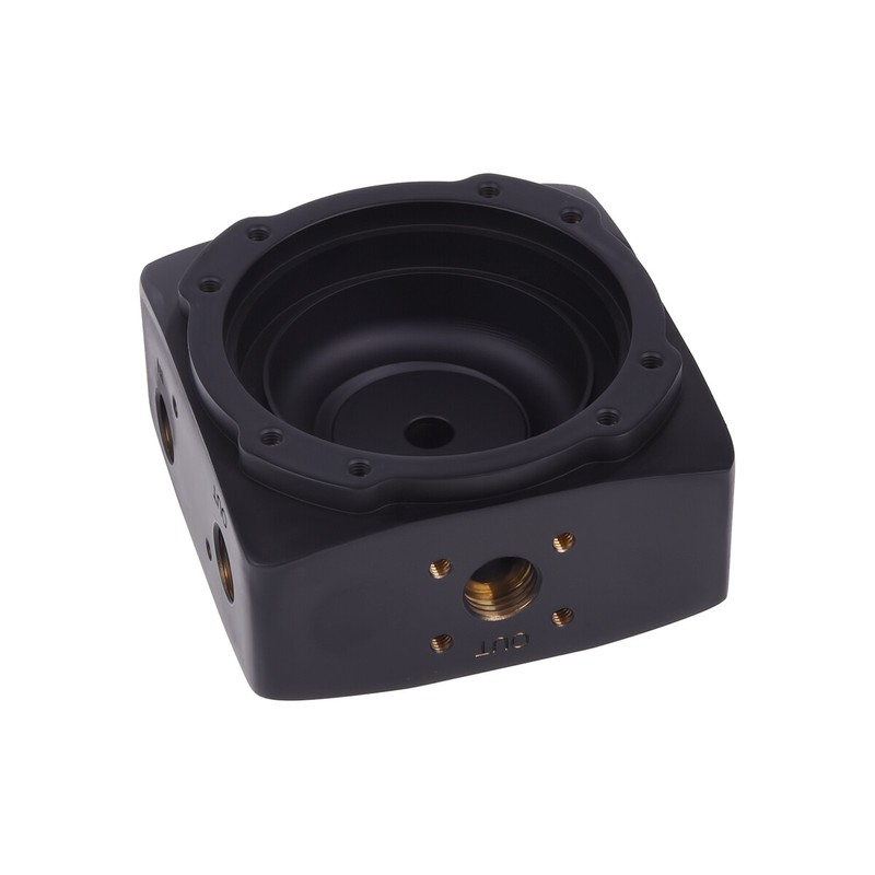 Alphacool Eisdecke D5 Pump Top, Brass, Deep Black