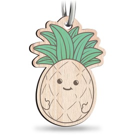 Ananas Schlüsselanhänger handgemacht aus Holz, Glücksbringer, Freundschaft und Liebe Glücksbringer, niedlicher Schlüsselanhänger, Pineapple