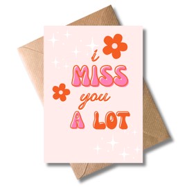 WBdesignz I Miss You A Lot Card with Envelope - Cute Greeting Card for Missing, Long Distance Relationship & Friendship (A6)
