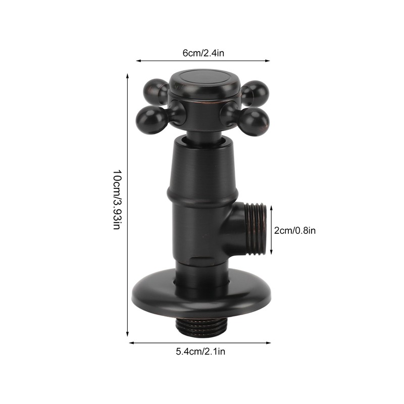 Solid Brass Angle Stop Valve Retro Thickened Cold Hot Triangle