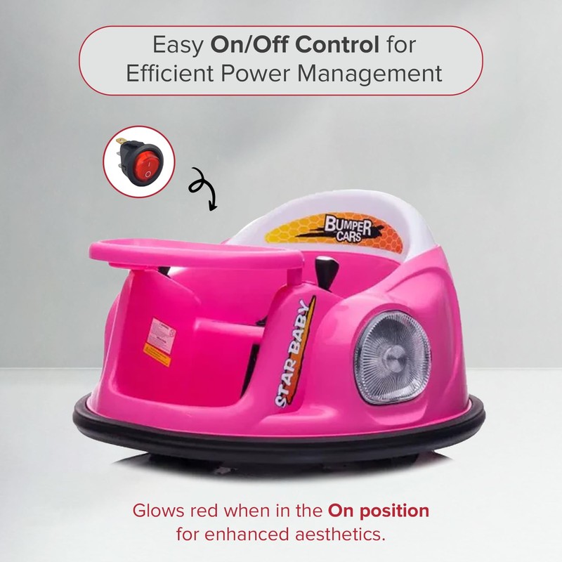 Round Red Illuminated On/Off Switch for The Kidzone 12V Bumper