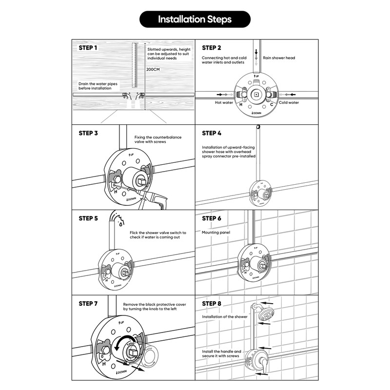 KINSE Shower Valve and Trim Kit, Shower Faucet Set With