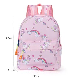 Hifot Unicorn Backpack Girls, Mini Children's Backpack with Chest Strap, Daypack Bags, Double Shoulder Bag, Unicorns Gifts for Little Girls, pink