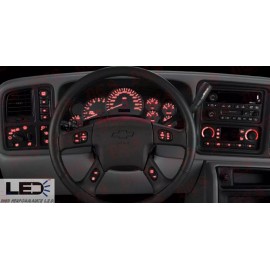360 LED High Performance LEFT DASH SWITCHES 4WD BULB TO RED LED UPGRADE KIT FOR GM TRUCKS SUV's 2003-06