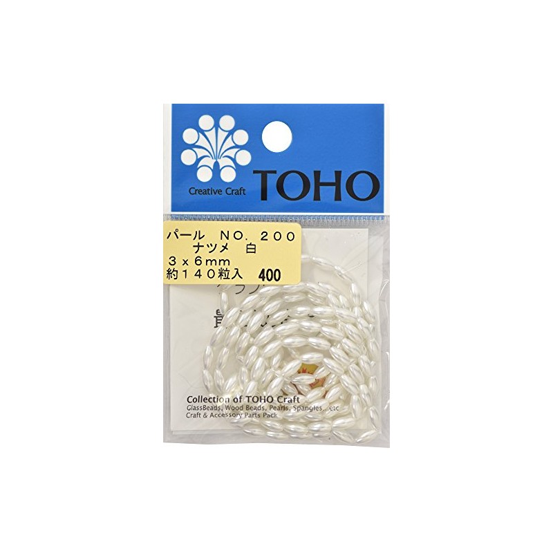 TOHO ナツメパール 約3×6mm 白 約140ヶ入り No.200