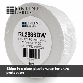 1 x 2.125 Waterproof Labels for DYMO Printers - 500 Labels Per Roll, 4 Rolls Totaling 2,000 Labels - Same As DYMO 30336 - Online Labels