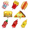 PEUTIER 8pcs Food Themed Balloons, Aluminum Foil Food Balloons French