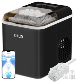Joyplanet Fast Ice Maker Countertop - 9 Cubes in 6 Mins, 33Lbs/Day, Self-Cleaning, Quiet Portable Black Ice Machine with Smart App Control, 2 Ice Sizes for Home, Kitchen, RV, Camping