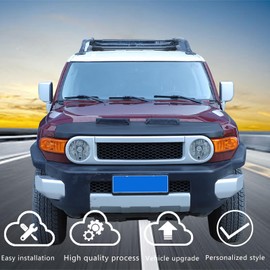 Car Bonnet Hood Bra，Engine Cover Protective Cover Compatible with Toyot@ FJ Cruiser 2007-2021 Bonnet Hood Bra Protective Cover，Car Engine Cover Bra Decoration Cover