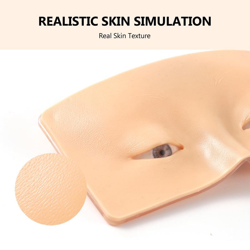 Laokiiy Makeup Practice Face Board, 3Pcs Realistic Silicone Eye Make