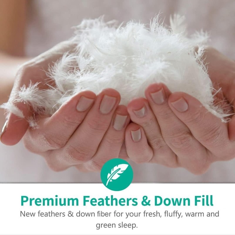 APSMILE Heavyweight Feather Down Comforter Oversized King Size - 100%