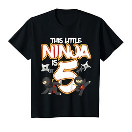5 Year Old Ninja Birthday Party Martial Arts Karate 5th Gift T-Shirt