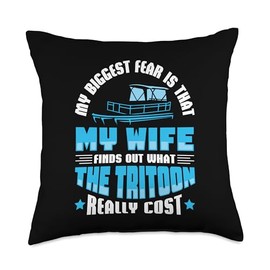 Tritooning Tritoon Boating Captain Tritoon Boat Throw Pillow