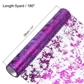 sourcing map Deep Purple Table Runner 11 x 180 Inch, Metallic Foil Thin Mesh Table Runner Roll for Event Party, Birthday Party, Weddings, Christmas, New Year
