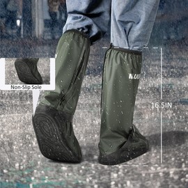 Rain Shoe Covers, Reusable Waterproof Rain Cover for Shoes, Non-Slip PVC Snow Boot Covers for Men and Women (Green, M)