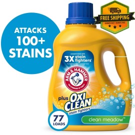 ARM & HAMMER Plus OxiClean Liquid Laundry Detergent, 77 loads, 100.5 fl oz