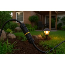 Temeloko IP68 Waterproof 2 Way Cable Connector–4–10 mm Wire Diameter –Outdoor Electrical Junction Box–UV-Resistant PA66 Housing, Twist Lock Installation