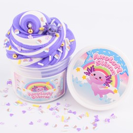Purple Axolotl Slime Kit, Scented Butter Axolotl Slime, Slime Party Favors for Kids, Super Soft, Stretchy, Non-Sticky, Stress Relief Toy, Birthday Gifts for Girls and Boys
