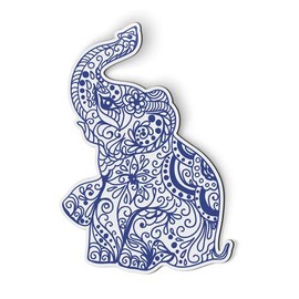 Elephant Henna Exotic - Magnet - Car Fridge Locker - 3"