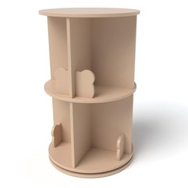 Costzon Kids Rotating Bookshelf, 360° Display Spinning Bookcase with Bookends, 3 Tier Floor Standing Book Tower Storage Rack, Corner Bookshelf for Small Space, Kids Room, Bedroom, Nursery (Coffee)