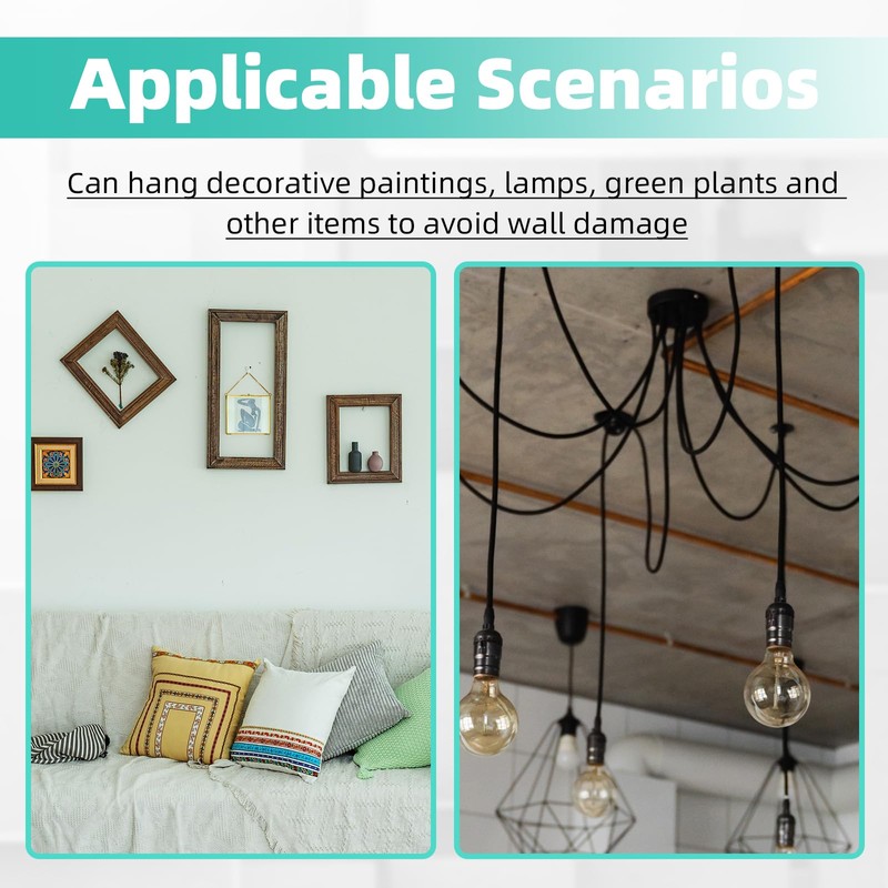 GLSJA 12 Pack 60mm Square M4 Loop Hooks - Adhesive