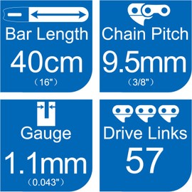 Opuladuo 2 x Chainsaw Chains Compatible with Bosch UniversalChain 40, Saw Chain Compatible with Bosch AKE 40 / AKE 40 S/AKE 40-17 S/AKE 40-19 S