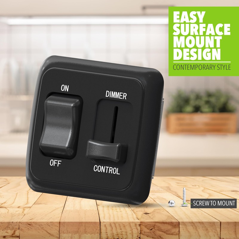 Leisure LED Contemporary On-Off Toggle with Large High Side Dimmer
