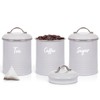EHC Set of 3 Airtight Round Tea Sugar and Coffee