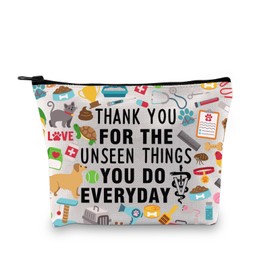 BDPWSS Veterinary Technician Gift Veterinarian Appreciation Gift Thank You For The Unseen Things You Do Everyday Makeup Bag (Unseen thing vet bag)