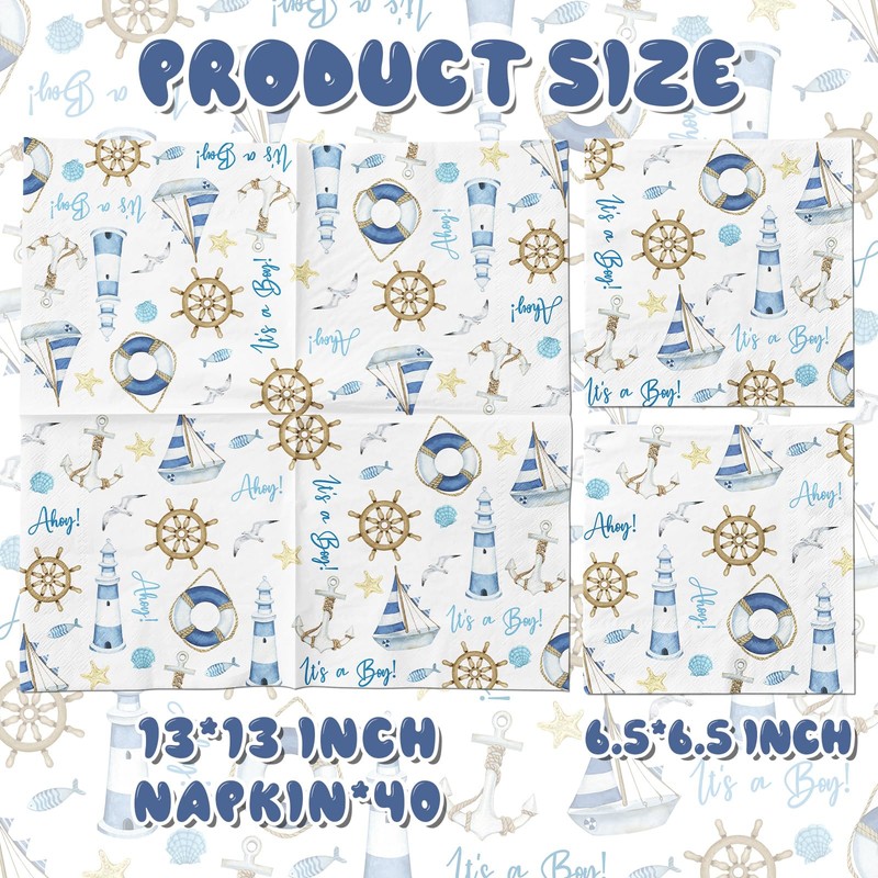 Ahoy birthday napkin