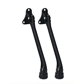 HOME&I Kickdown Door Stopper,7-Inch Commercial Door Stop Holder Kick Door Kickstand Rubber Foot (2 Pack-Black)