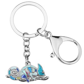 RAIDIN Enamel Alloy Cute Lizard Keychain for Women Girls Gecko Key Ring Gifts for Men Keys Car Purse Accessories, blue