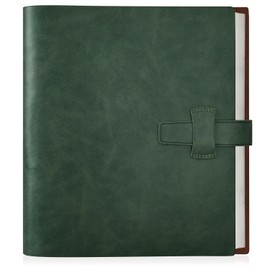 Miaikoe Photo Album 6 x 4 200 Photos Leather Cover Album with 30 Pieces Kraft Paper Scrapbook Holds 200 10 x 15 cm Horizontal Photos for Family Wedding Baby Graduation (Dark Green)