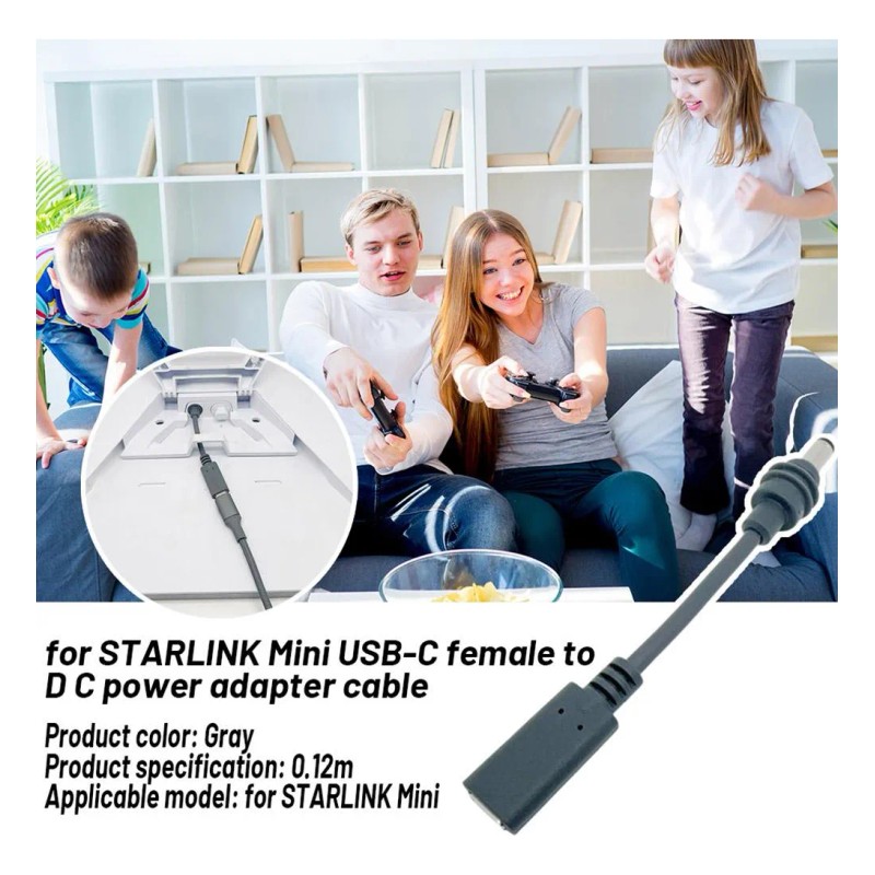 Adaptador De Corriente Usb-c A Cc Para Antena Starlink Mini