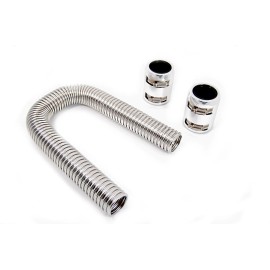 HRC Flexible Radiator Hose Kit Stainless Steel 24" Universal Chevy Ford Mopar SS